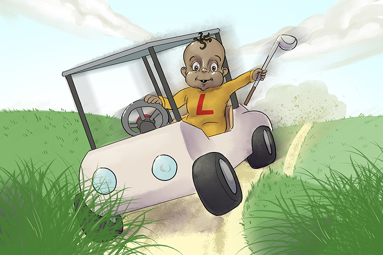 Golf is masculine, so it's le golf. Imagine the early learner driving a golf cart.